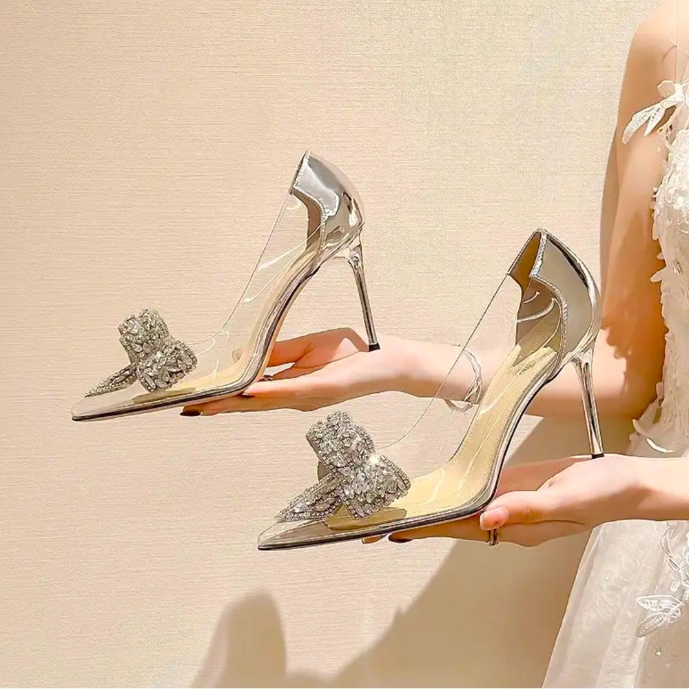 Swarovski Crystal Princess Heels Size 8